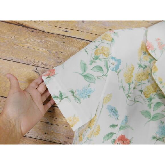 Alfred Dunner Shirt Petite 12P White Yellow Green Flowers Short Sleeve - Picture 3 of 6